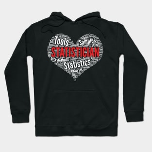 Statistician Heart Shape Word Cloud Design graphic Hoodie